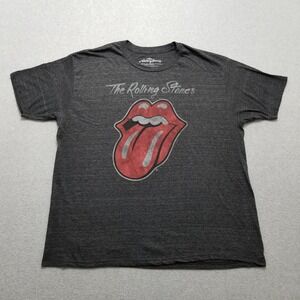 The Rolling Stones Shirt Mens 2XL Gray Short Sleeve Crew‎ Neck Logo